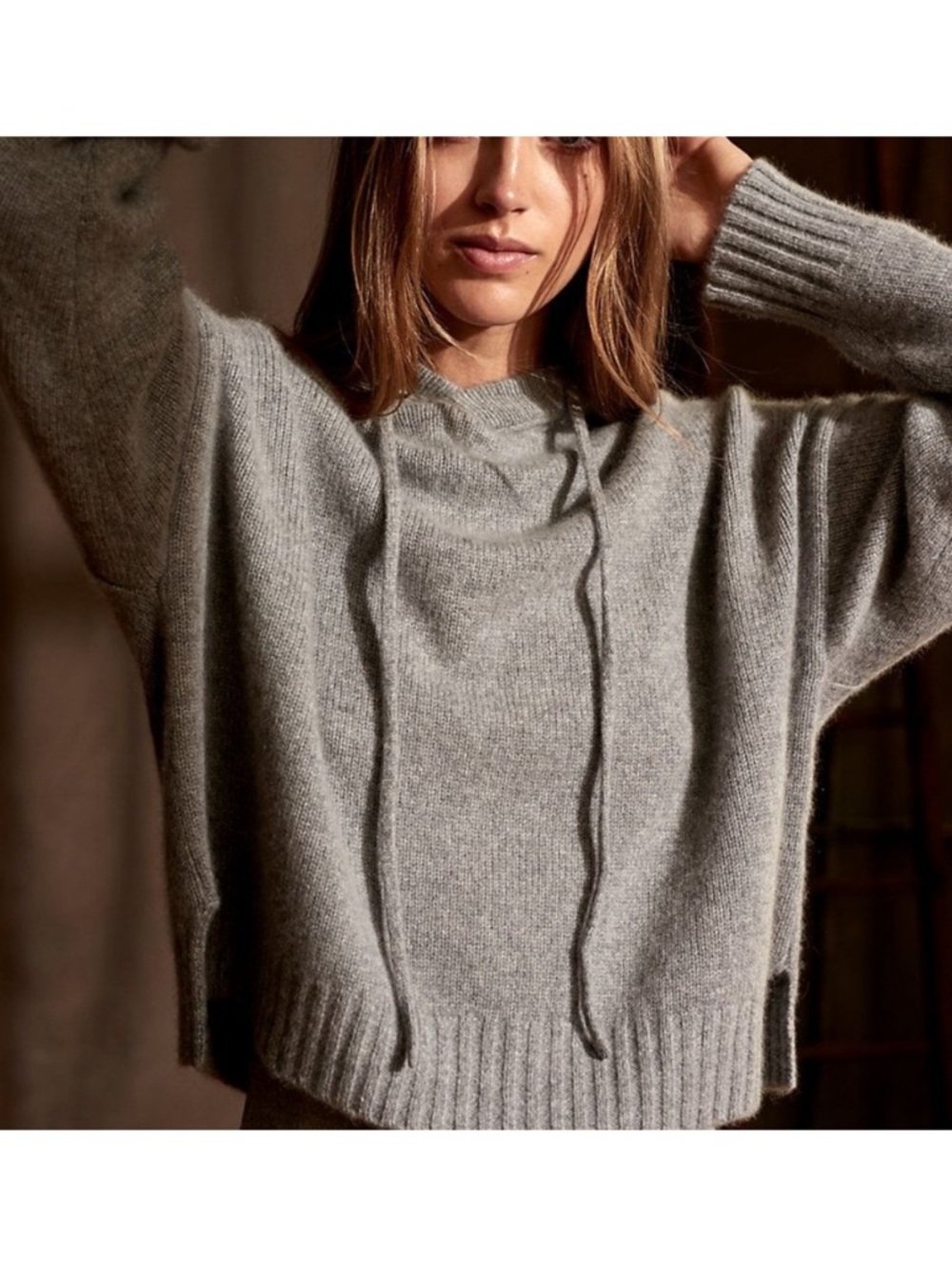 The Group by Babaton Luxe Cashmere Hoodie Gray Sz XS